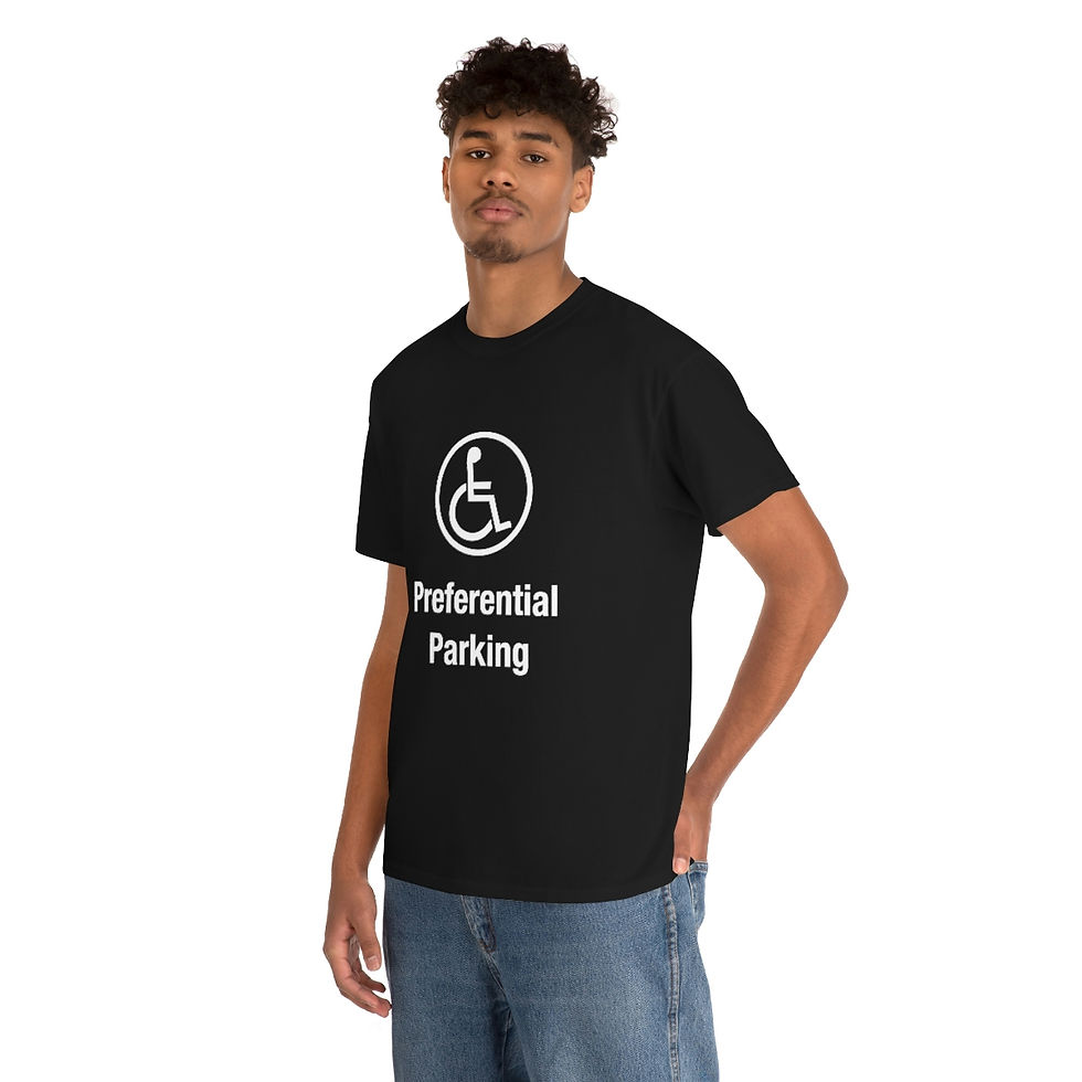 Thumbnail: Preferential Parking (White) - Unisex Heavy Cotton Tee