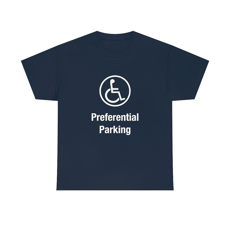 Thumbnail: Preferential Parking (White) - Unisex Heavy Cotton Tee