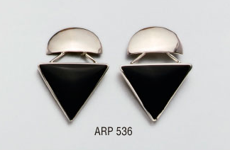 Boucles d'oreilles Argent pierre Onyx noir