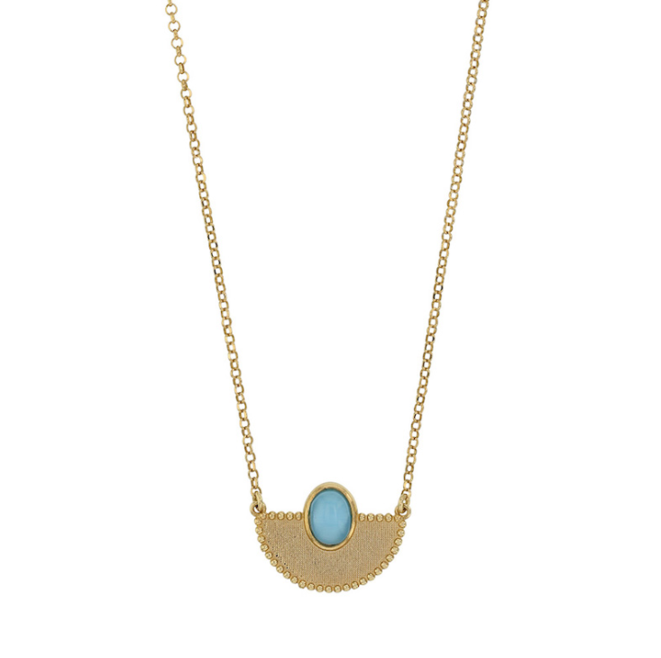 Collier Argent 925 Doré avec Pierre