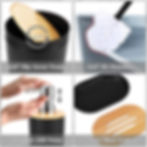 Complete Ombre Bathroom set with self-closing trashcan, fitted toilet brush, premium ABS soap dispenser, water filter soapdis