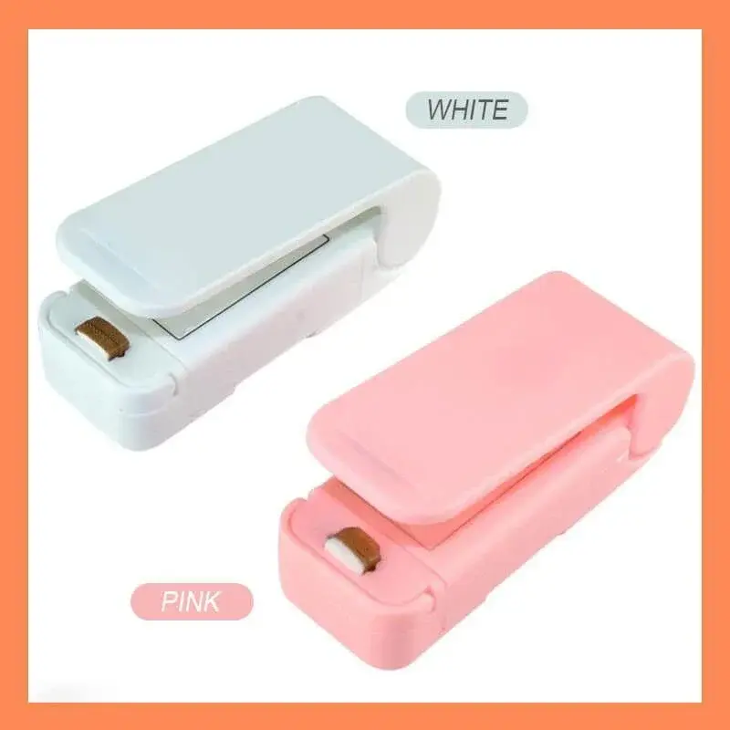 Thumbnail: Portable Food Bag Sealing Machine is available in White and Pink.