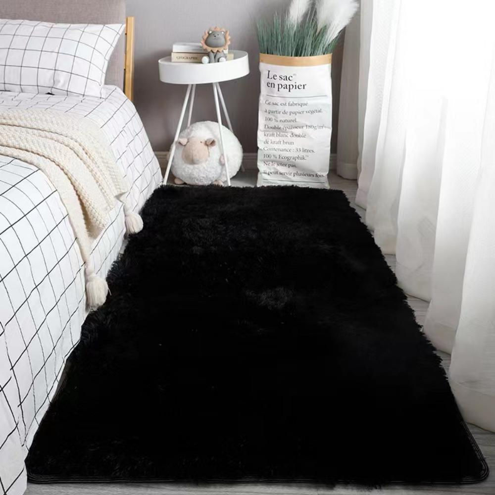 Solid Color Soft Bedroom Rug | Anti-Slip & Washable