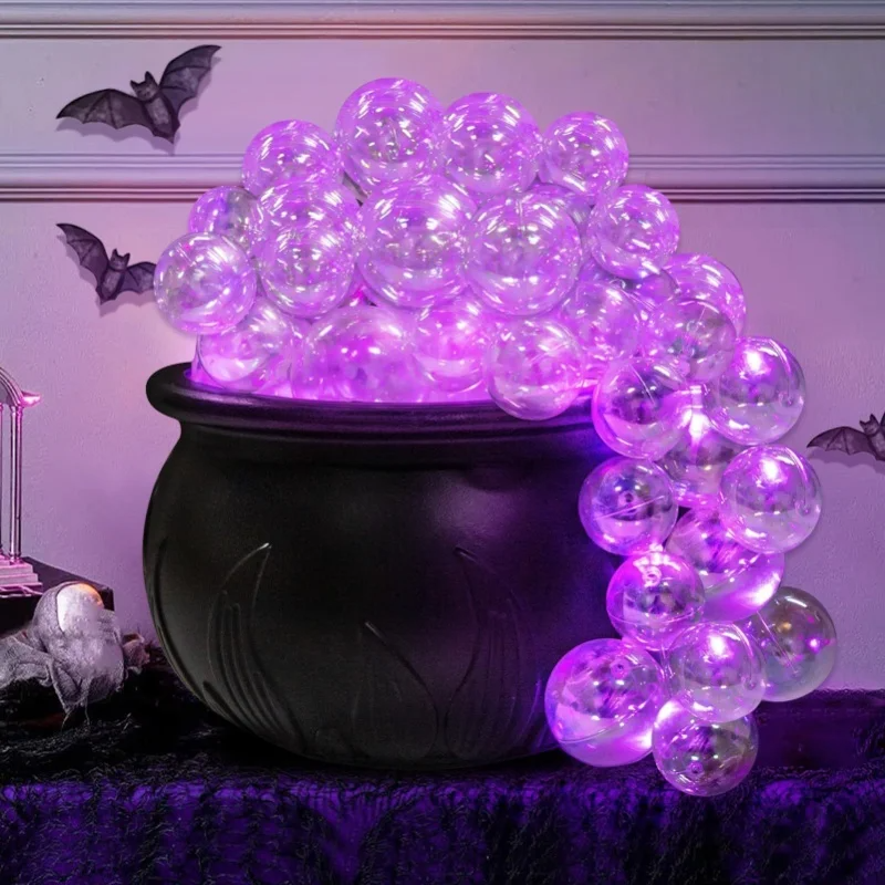 Thumbnail: Bubbling Cauldron with Violet Light — Witch-Themed Candy & Décor Cauldron