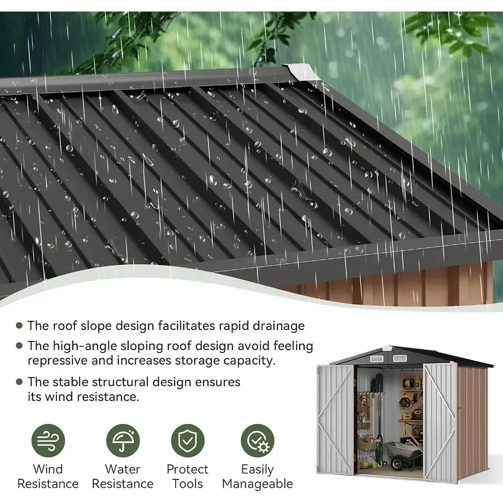 Thumbnail: 6x4 FT Outdoor Storage Shed sloped-angled roof