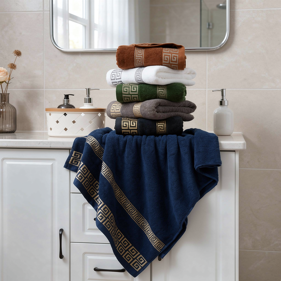 Thumbnail: 2pc 100% Combed Cotton Bath Towel Set