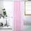 Thumbnail: Pink Elegant Home Classic Solid Color PEVA Shower Curtain with Hooks