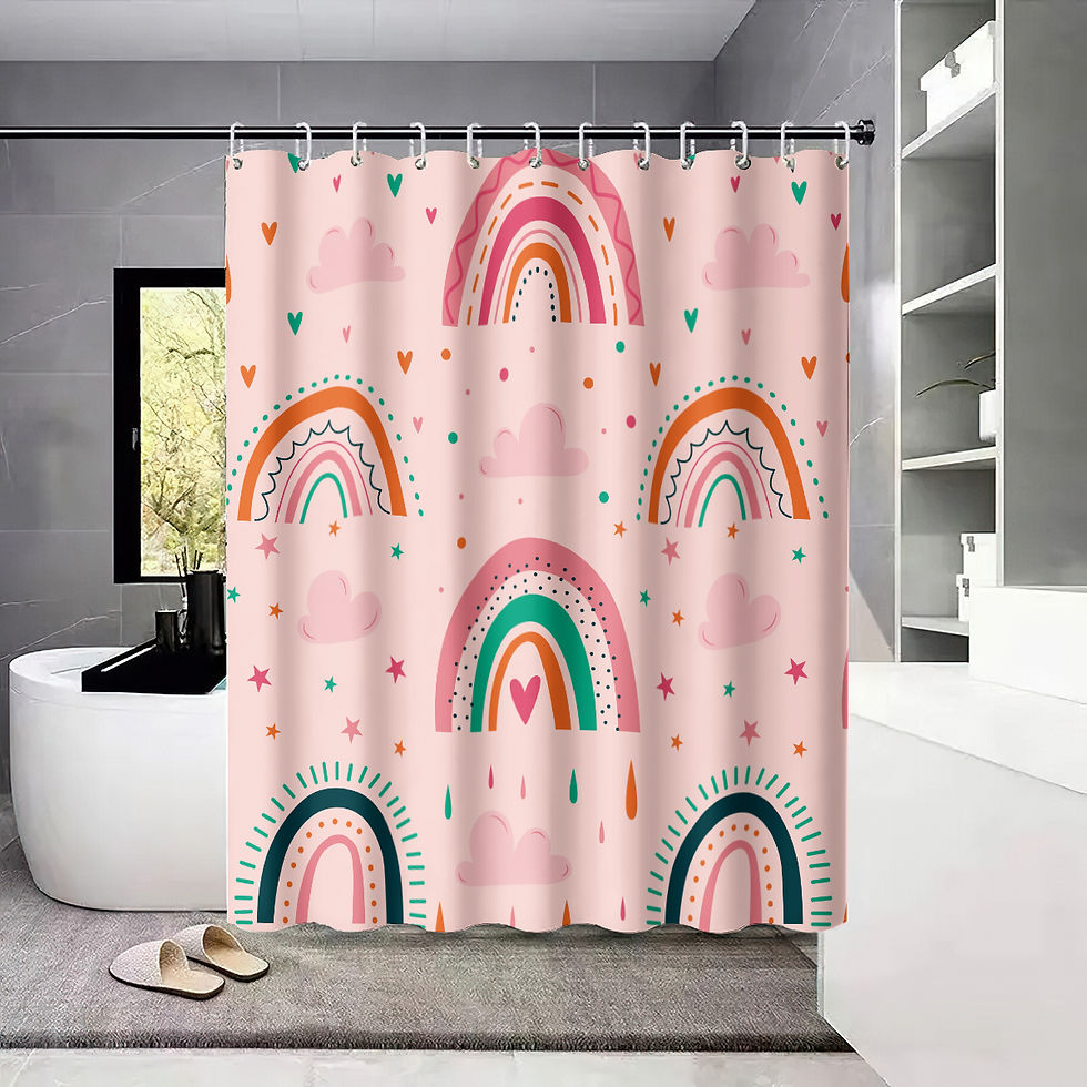 4-Piece Rainbow Printed Bathroom Set