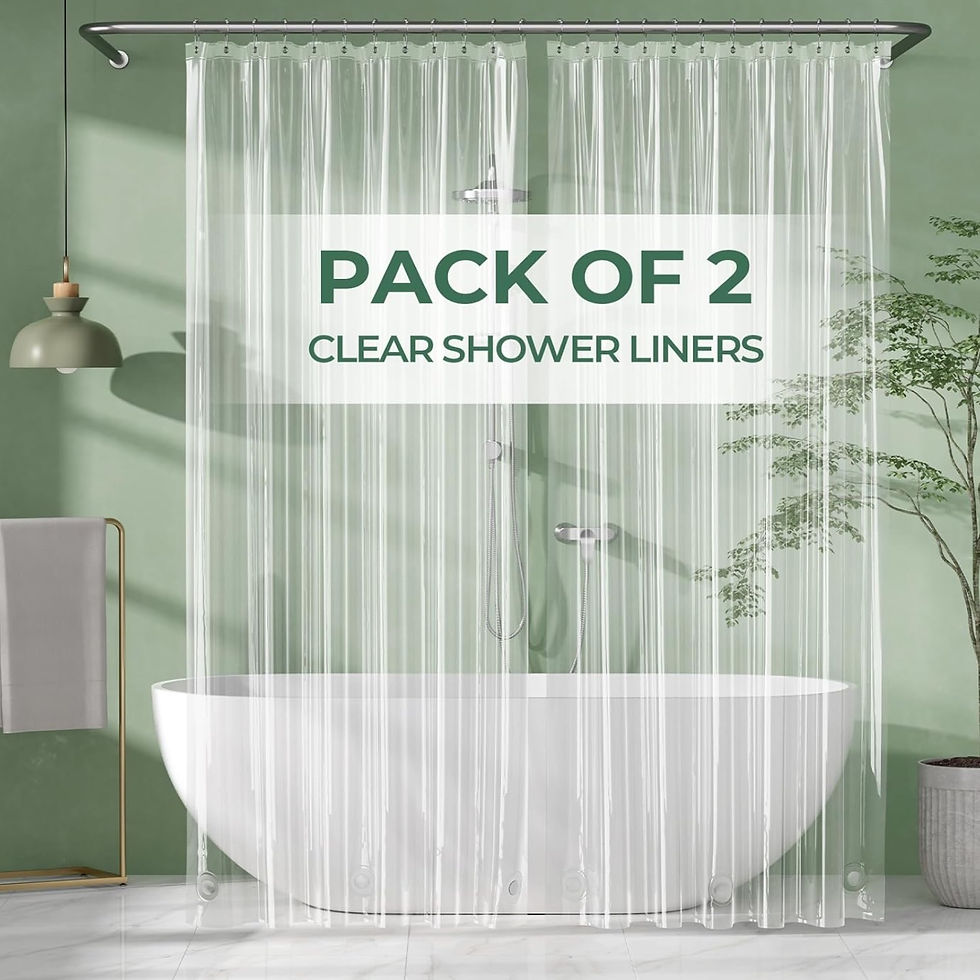 Thumbnail: 2-Pk PEVA Shower Curtain Liner Set - Clear liner 2