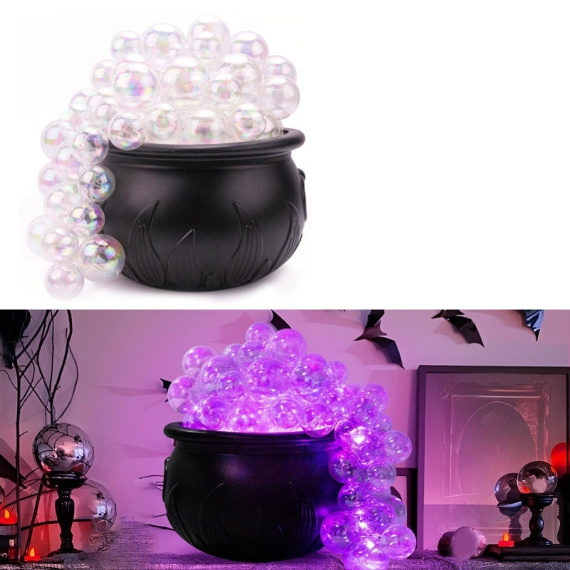 Thumbnail: Bubbling Cauldron with Violet Light — Witch-Themed Candy & Décor Cauldron
