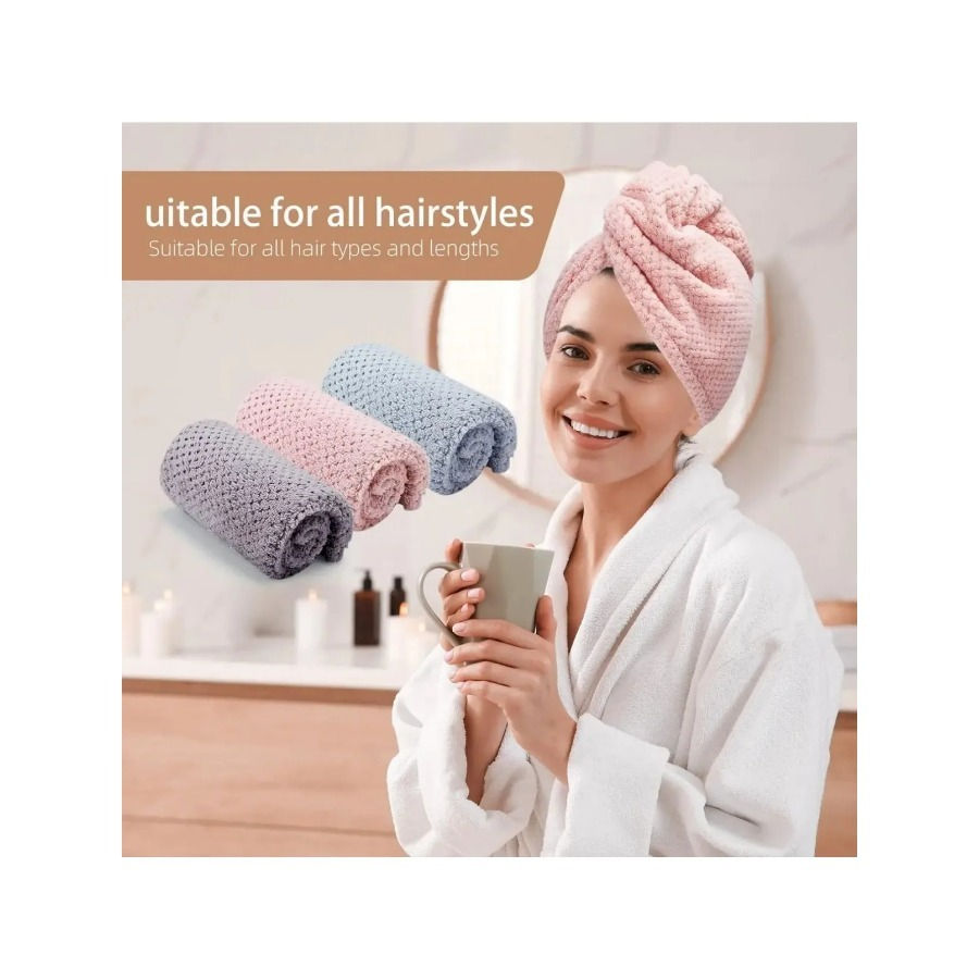 Microfiber Hair Towel Wrap are suitable for all hair types and textures.
