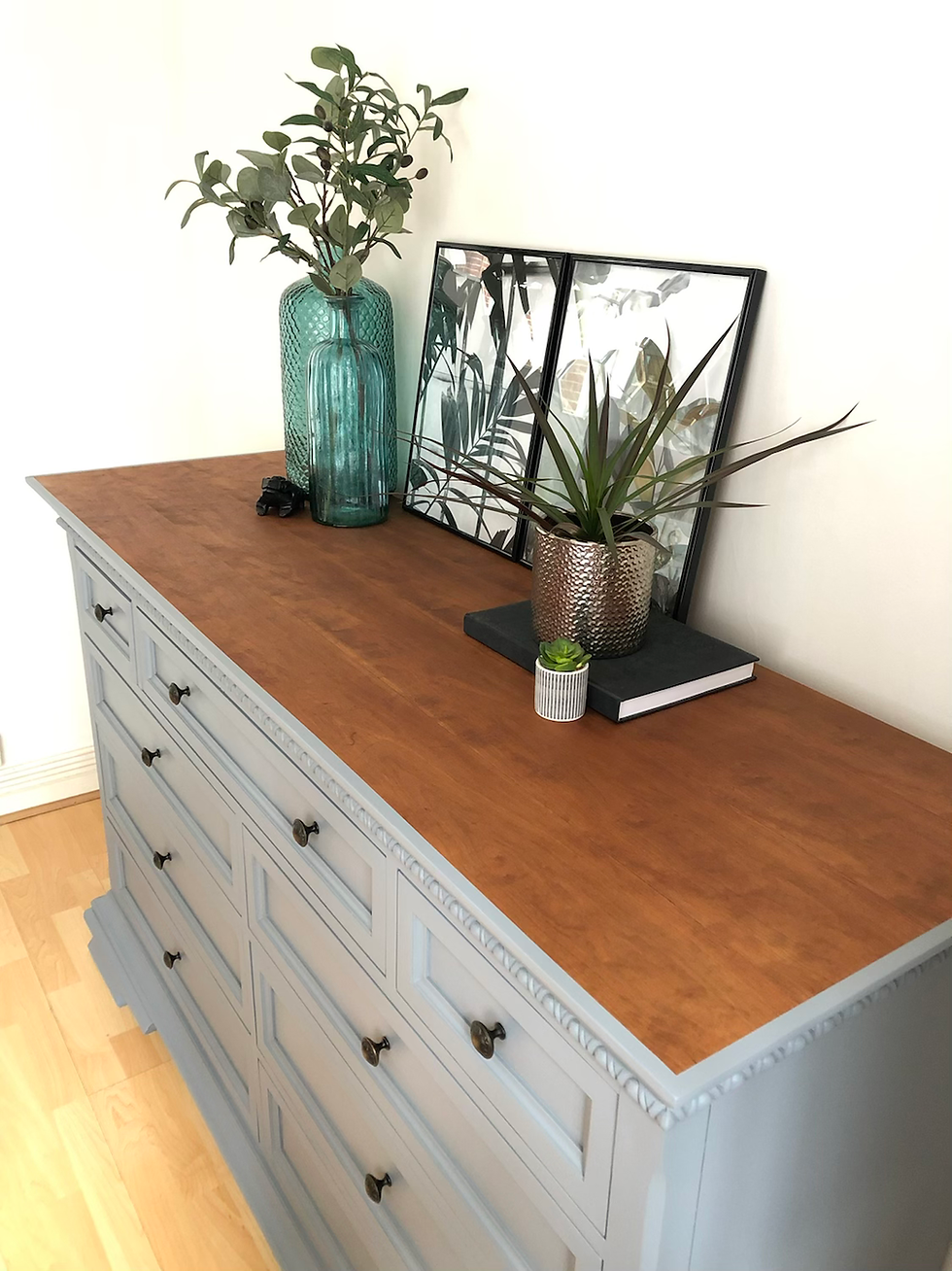 Thumbnail: Large Light Grey Chest of Drawers