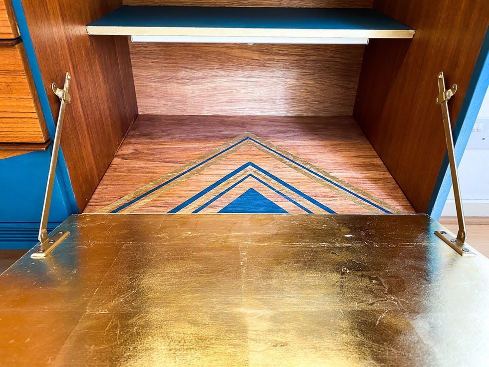 Thumbnail: Beautility Blue/Teal Walnut Sideboard, Cocktail Cabinet