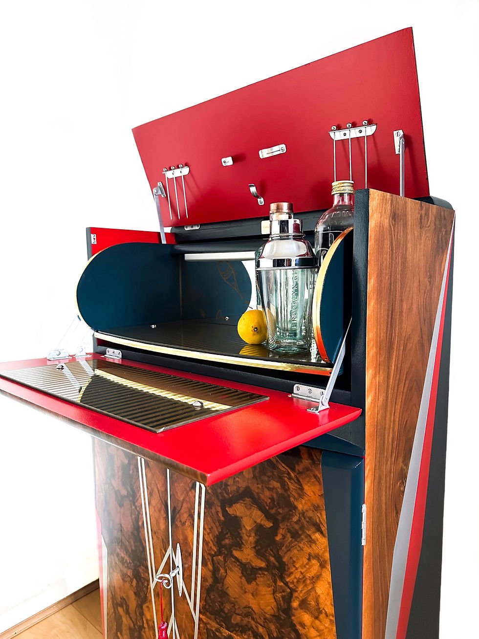Thumbnail: Blue & Red Art Deco Cocktail Cabinet