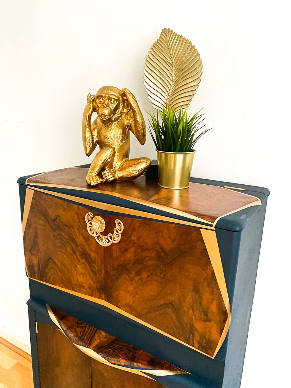 Thumbnail: Navy Blue Art Deco Cocktail Cabinet