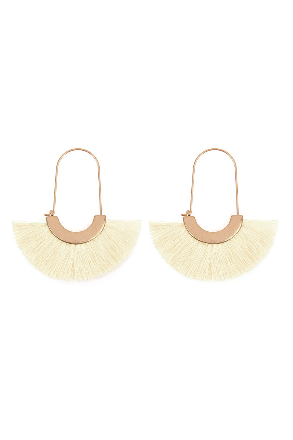 Thumbnail: Mye1038 - Fan Shape Drop Hoop Earrings