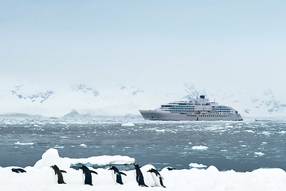 Viking luxury ocean and expedition cruise ship sailing scenic polar waters with Sabine Harris