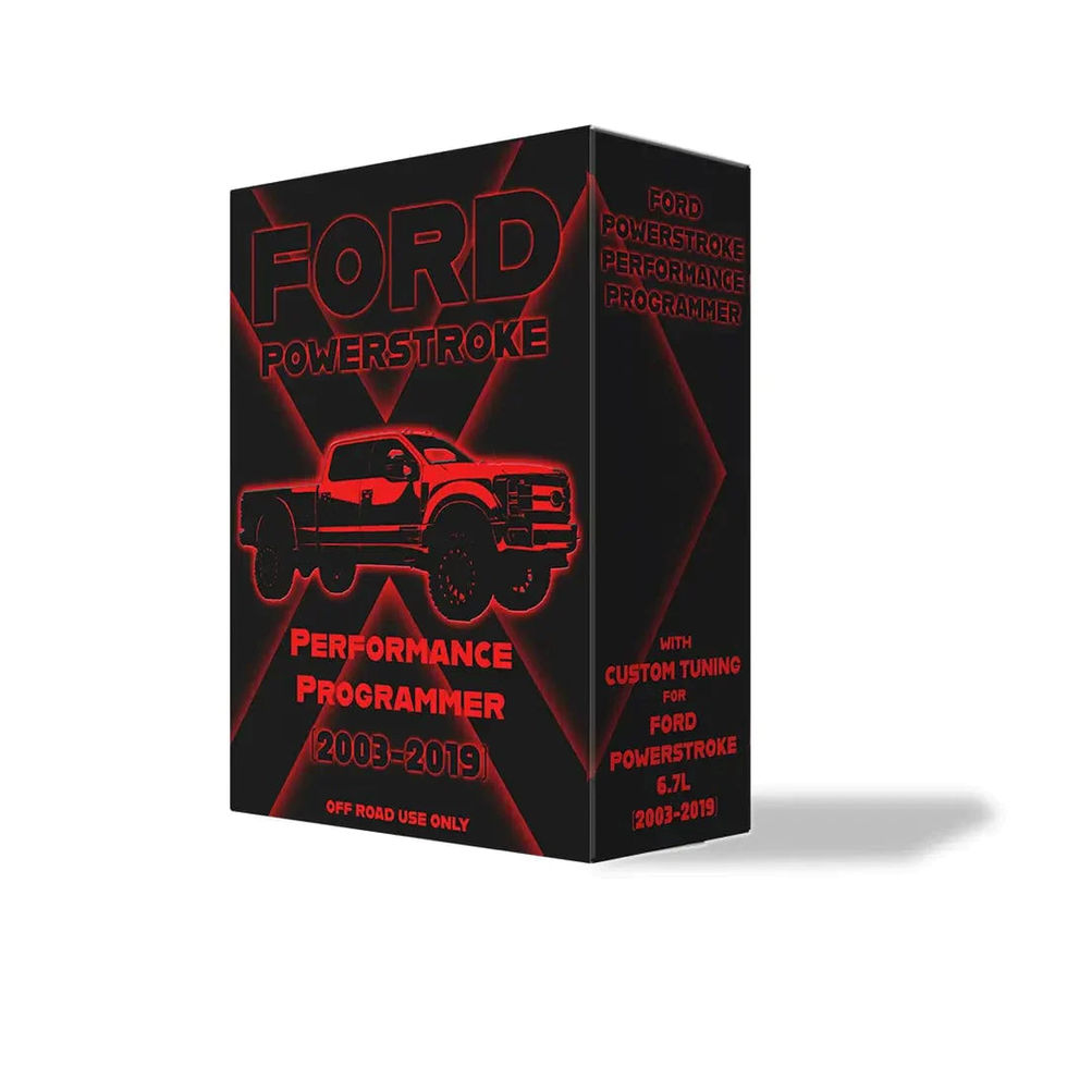 Black and red Ford Powerstroke Performance Programmer box