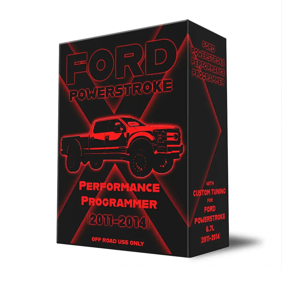 Black and red Ford Powerstroke Performance Programmer box