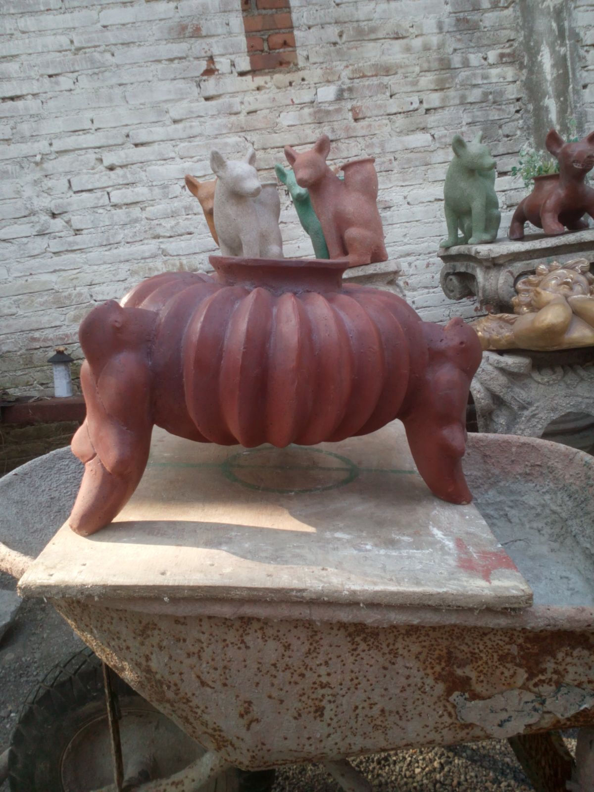 Maceta de Habillo con pericos chica