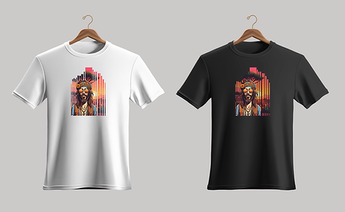 Black White Tshirt hippie.png