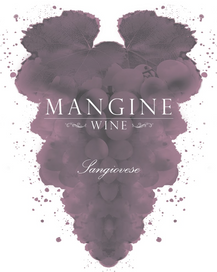 Elegant Rorschach themed watercolor wine label design for Mangine