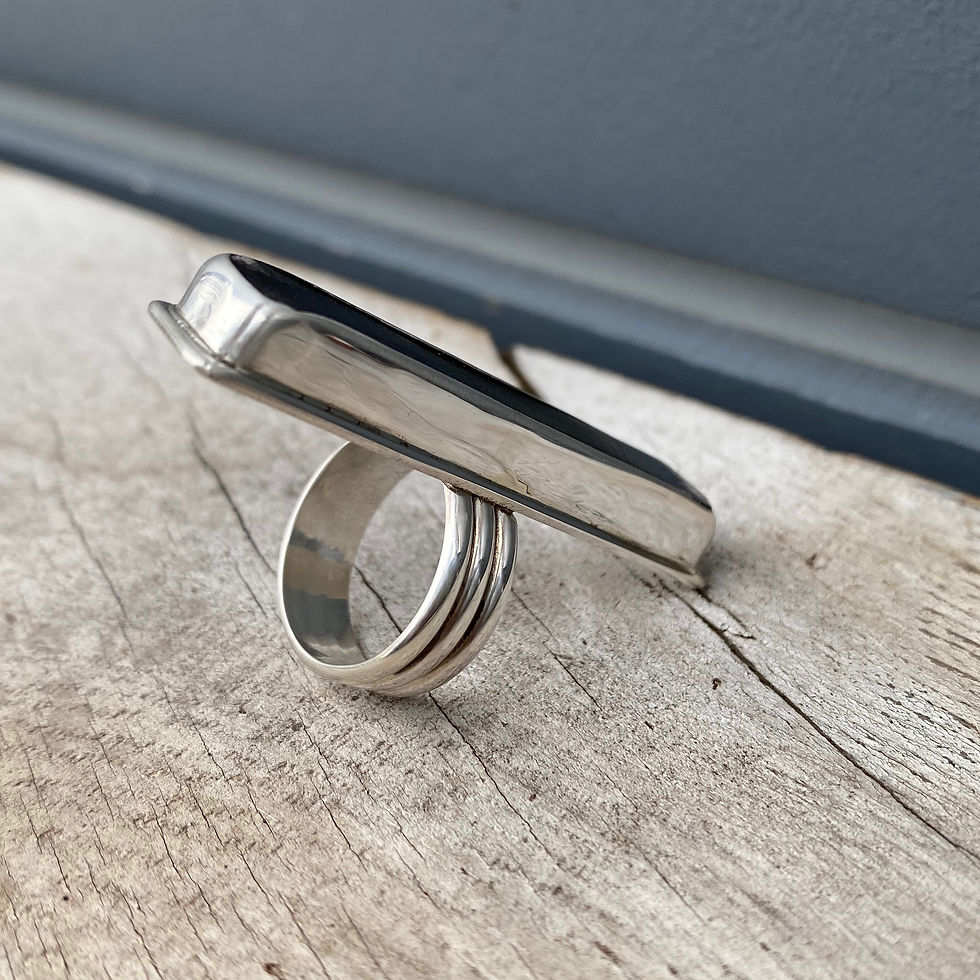 Thumbnail: STERLING SILVER RING AND EBONY WOOD