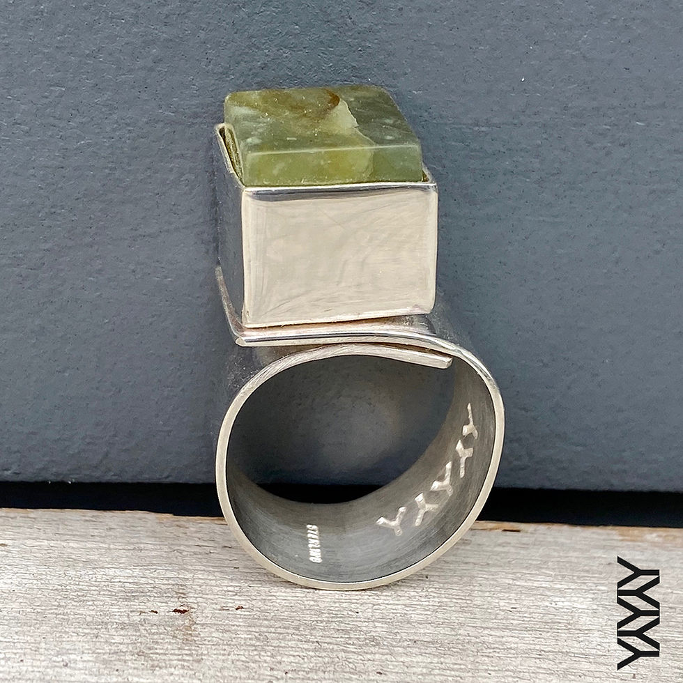 Thumbnail: AMAZING LANDSCAPE IN A CUBE STONE RING
