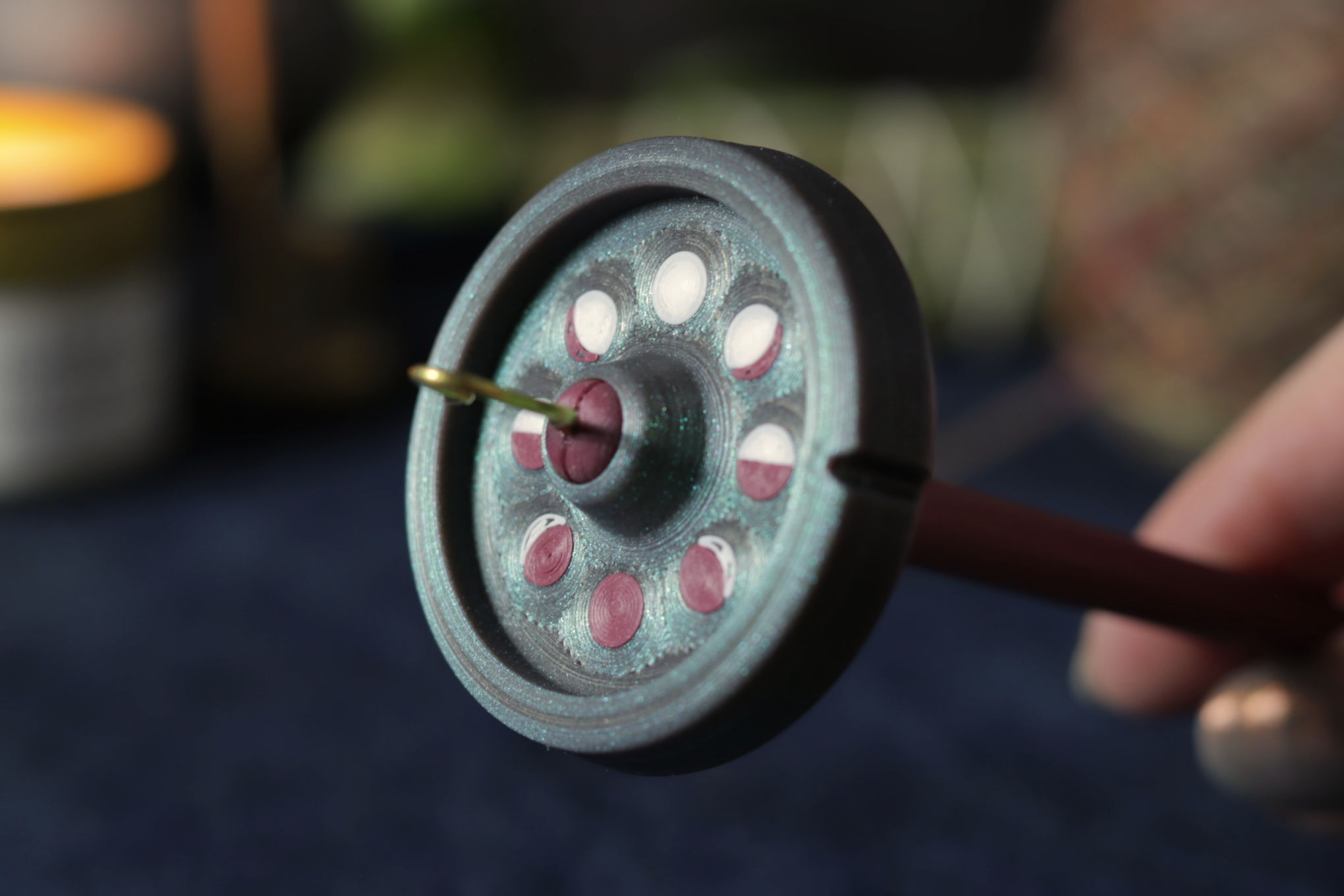 Moon Phases Angled - Interchangeable Whorl Drop Spindle - Summer Solstice 2026