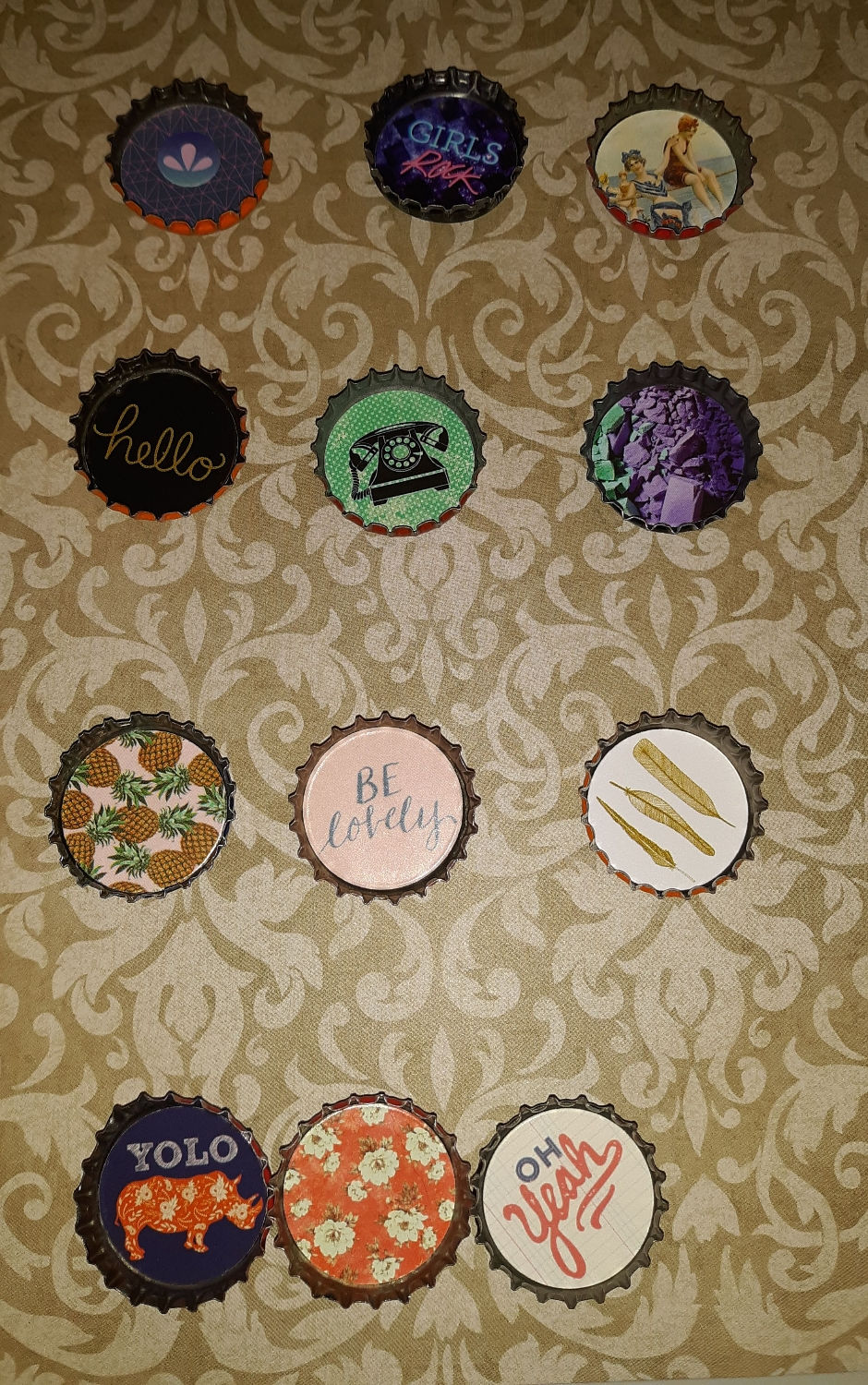 Thumbnail: Set of 3 Bottlecap Magnets 