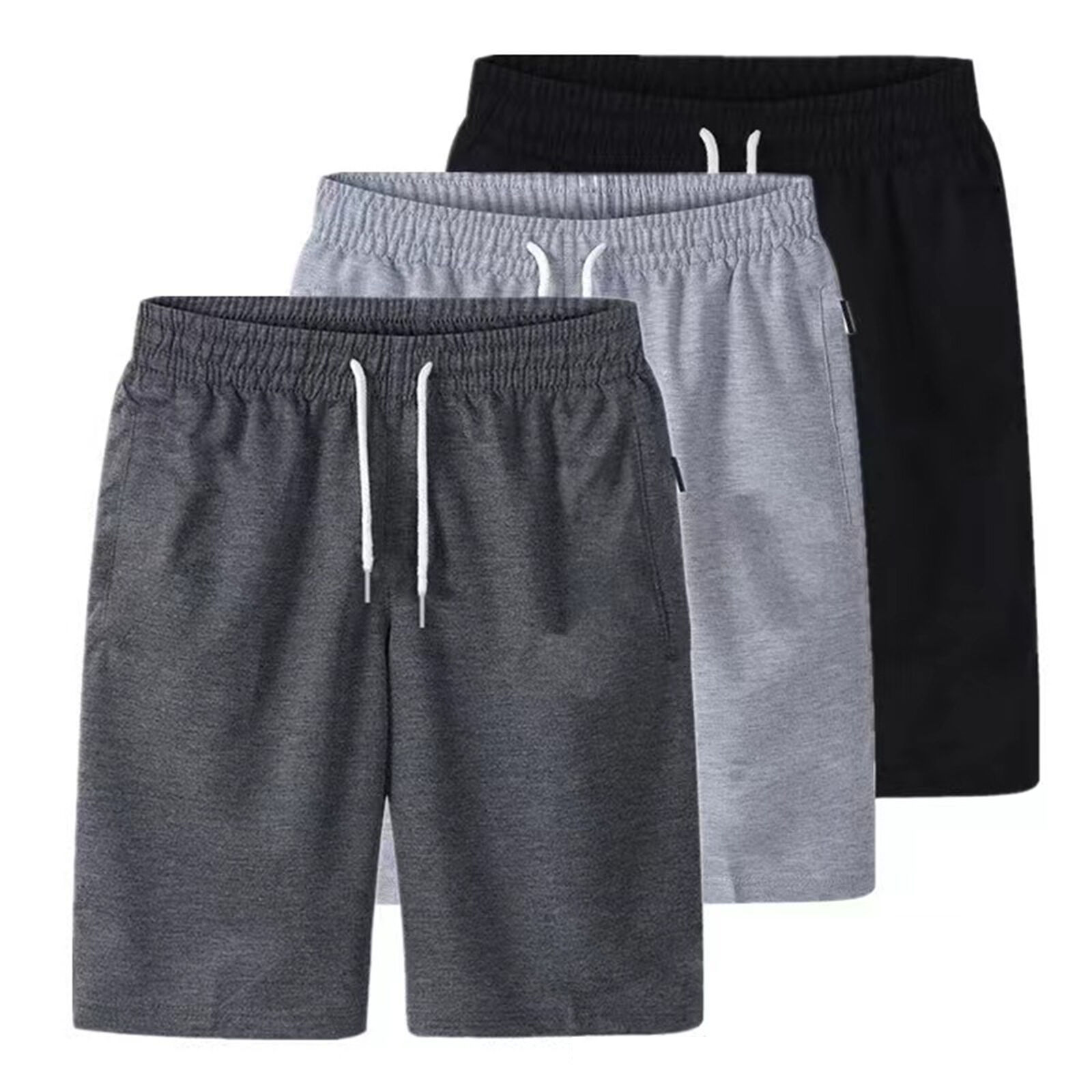 Mens Sports Pocket Solid Drawstring Board Trunk Beach Short Pants Shorts Summer