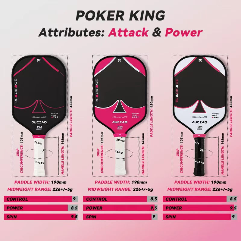 Thumbnail: JUCiAO GEN 3 Thermoformed T700 Pickleball Rackets Designed for Ultimate Spin & C