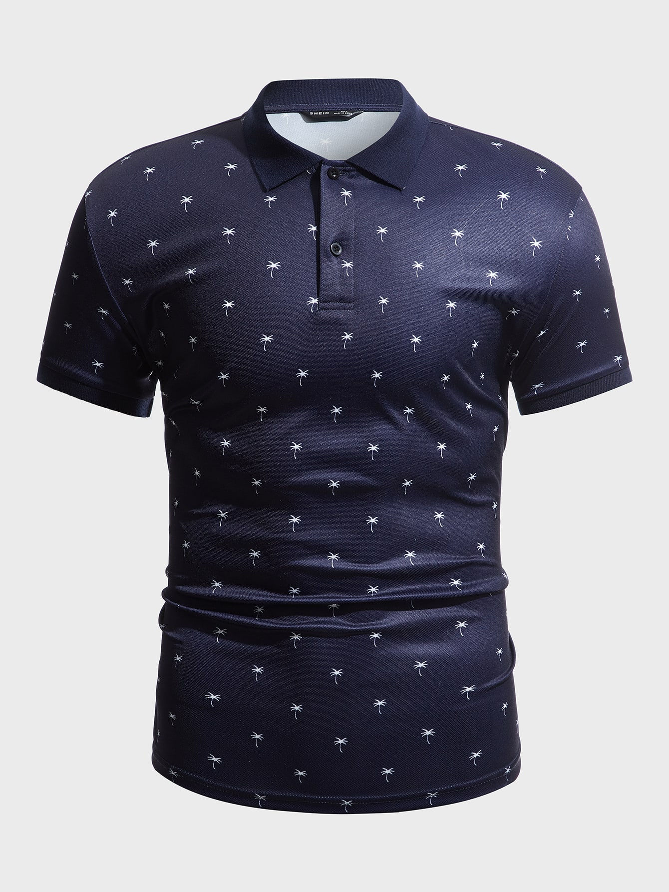 Men Tropical Print Polo Shirt