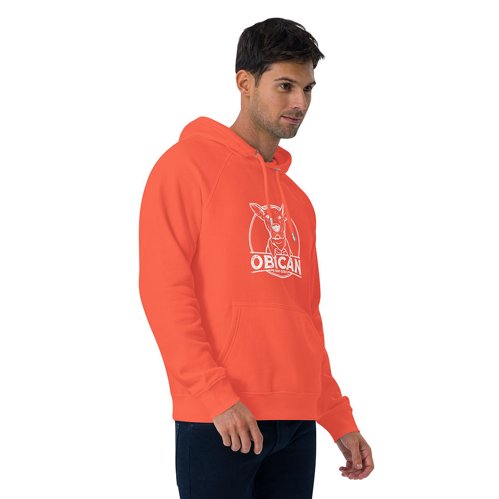 थंबनेल: Obican Guau Guau White - Unisex eco raglan hoodie