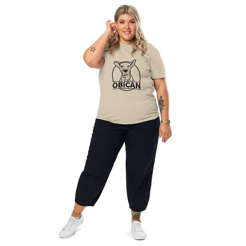 Miniatura: Camiseta unisex de algodón orgánico Obican Guau Guau Negra