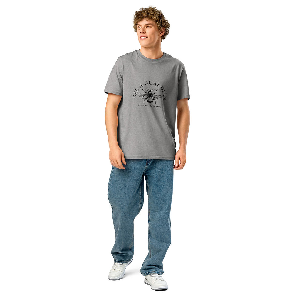 Miniature : Bee A Guardian - Unisex organic ribbed neck t-shirt
