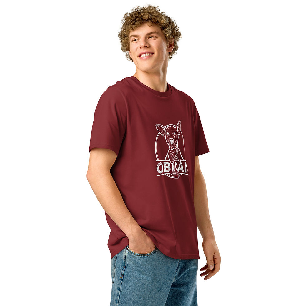 תמונה ממוזערת: Obican Guau Guau White - Unisex organic ribbed neck t-shirt
