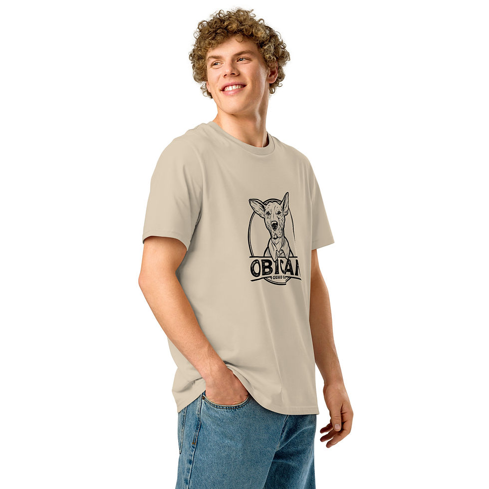 Miniature : Obican Guau Guau Black - Unisex organic ribbed neck t-shirt