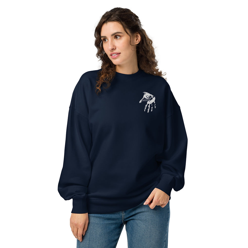 Miniaturbild: Guardian Hand White - Unisex organic oversized sweatshirt