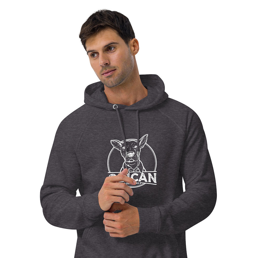 थंबनेल: Obican Guau Guau White - Unisex eco raglan hoodie
