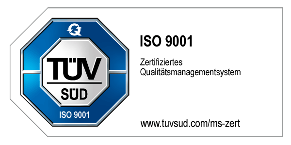 TÜV Plakette der DIN ISO 9001