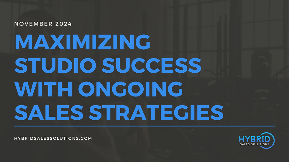 Maximizing Studio Success with Ongoing Sales Strategies