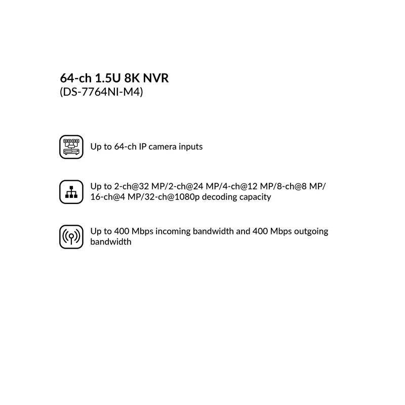 Thumbnail: Hikvision 64-ch 1.5U 8K NVR | DS-7764NI-M4
