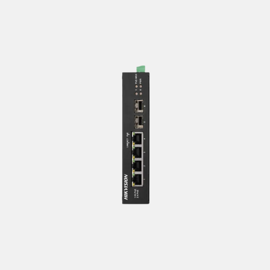 Hikvision 4 Port Gigabit Unmanaged Harsh POE Switch | DS-3T0506HP-E/HS