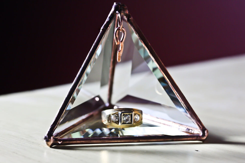 Thumbnail: Glass Wedding Ring Display - SINGLE Hook - Perfect Wedding Gift