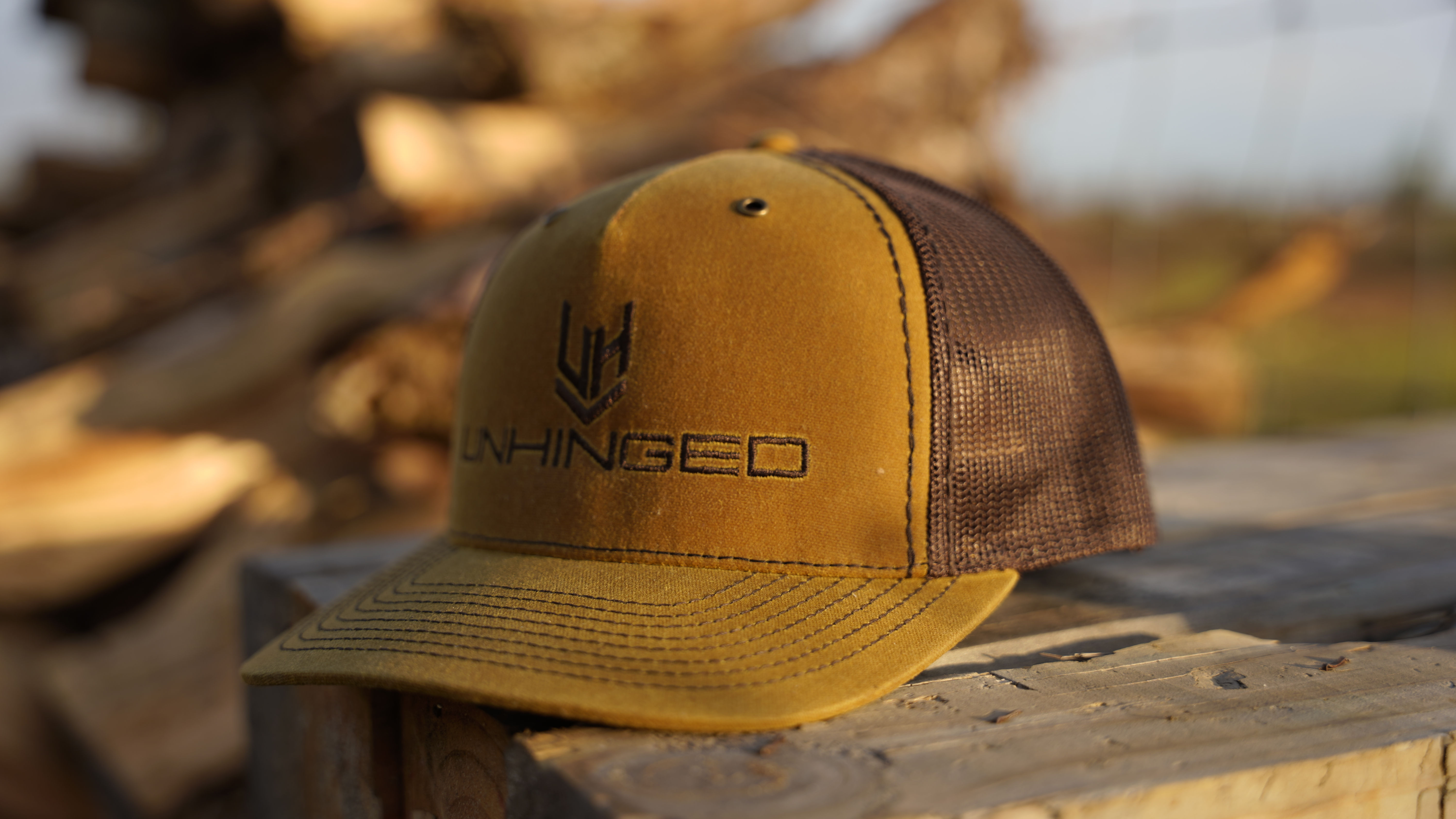 UNHINGED Trucker Hat in Saddleback Brown