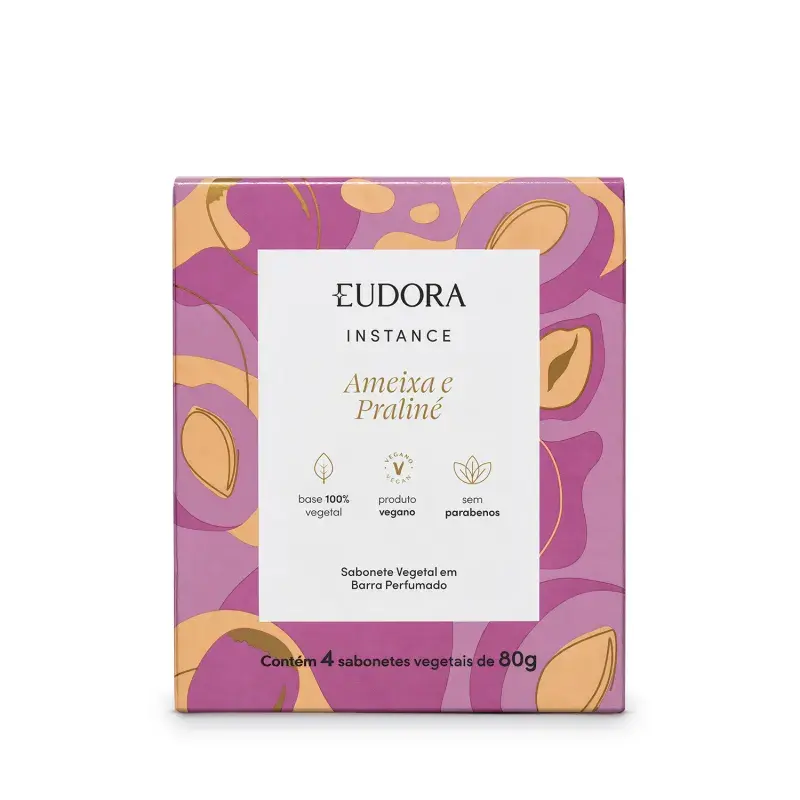 Miniatura: Sabonete Vegetal em Barra Perfumado Instance Ameixa e Praliné 4x80g