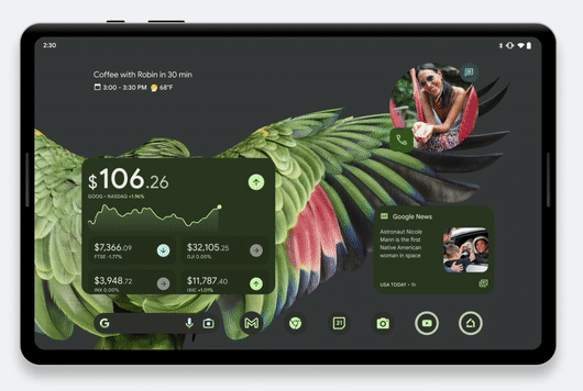 Andriod and tablet three new widget