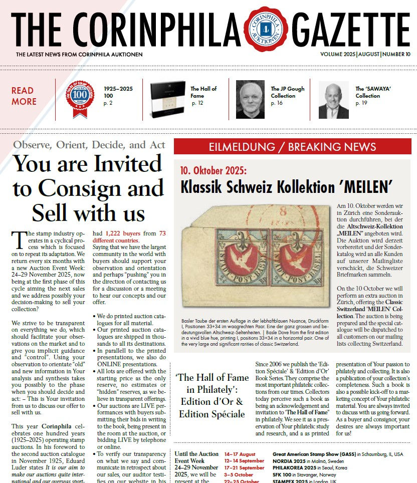 The Corinphila Gazette Volume 2025 I August I Number 10