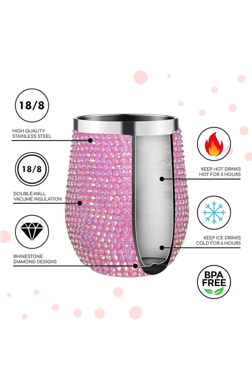 Thumbnail: Glam Rhinestone Wine Tumblers